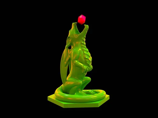 3D printed dice tower shaped like a dragon-guarded castle with dice tumbling out the front